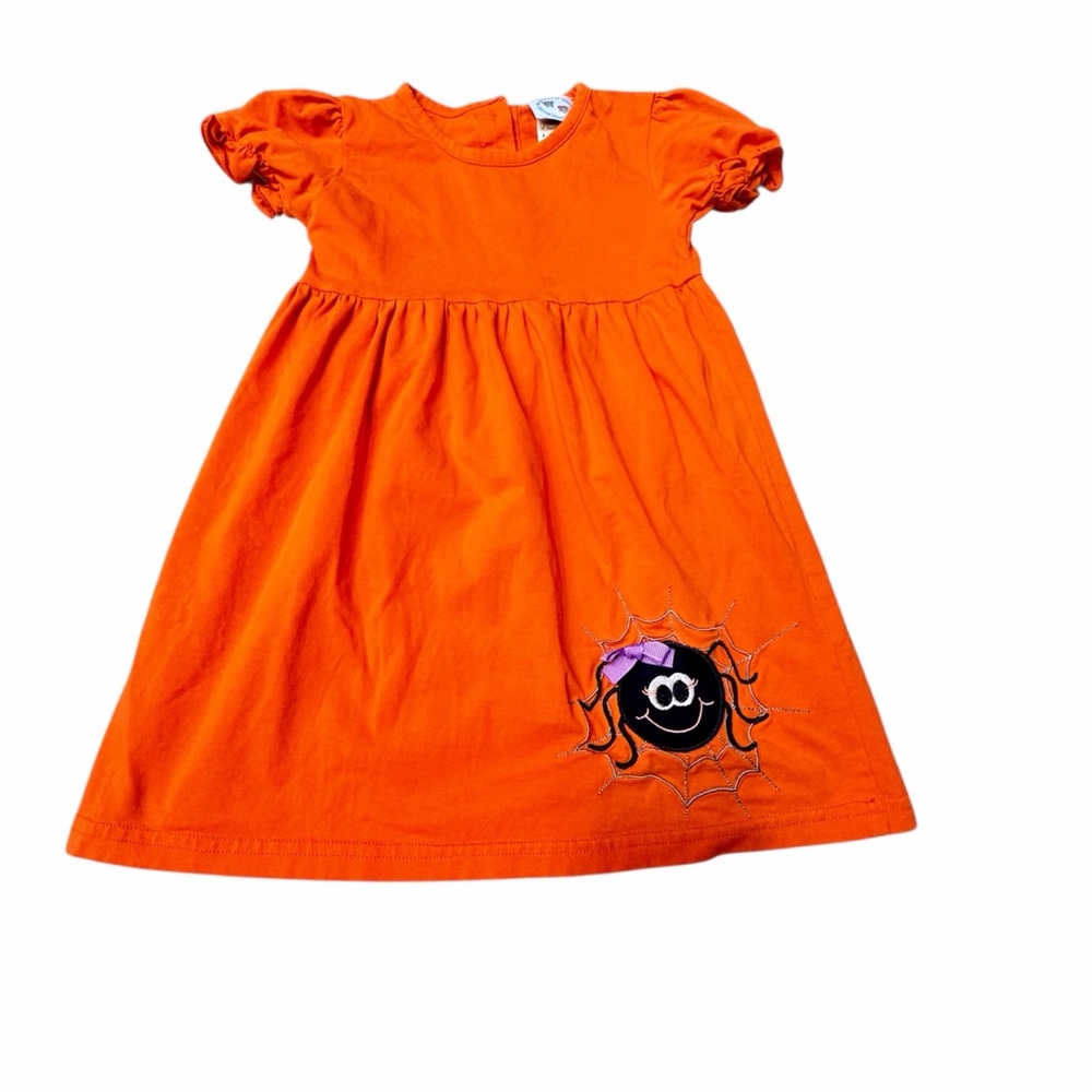 Orange Dress with Spider Design